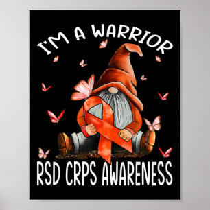 Gnomes I'm A Warrior Rsd Crps Awareness Butterfly  Poster