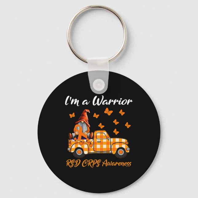 Gnomes I'm A Warrior Rsd Crps Awareness  Key Ring (Front)