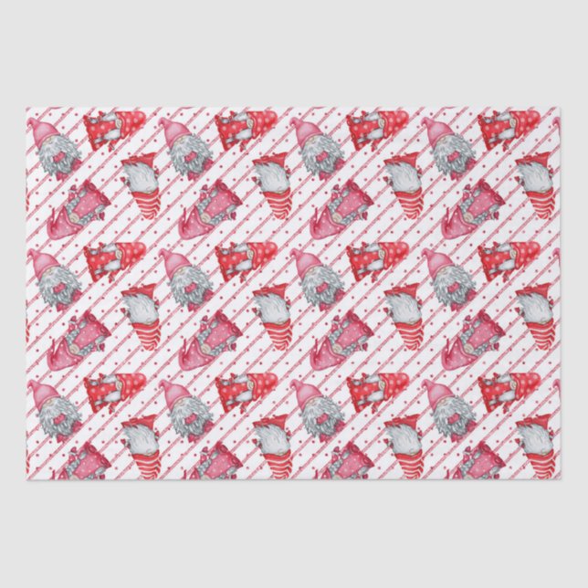 Gnomes In Christmas Red  Tissue Paper (Front)