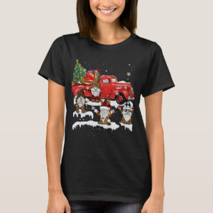 Gnomes In Leopard Printed Buffalo Plaid Christmas T-Shirt