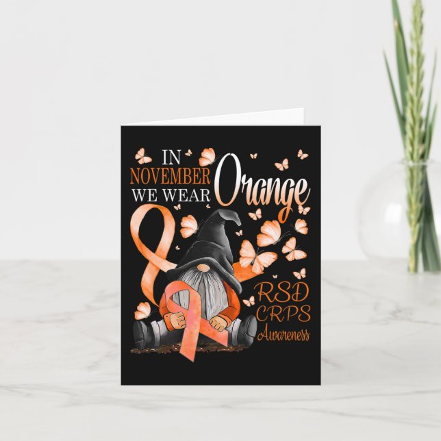 Gnomes In November We Wear Orange CRPS Awareness B Card (Front)