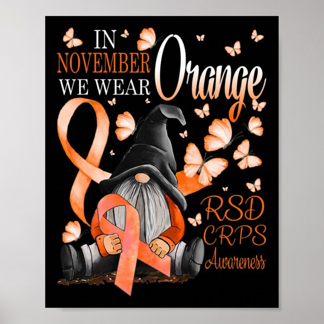 Gnomes In November We Wear Orange CRPS Awareness B Poster (Front)