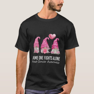 Gnomes In October We Wear K Gnome Breast Cancer Aw T-Shirt