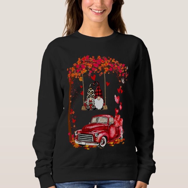Gnomes In Trucks Happy Valentine Couple Matching Sweatshirt (Front)