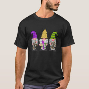 Gnomes Jester Beads & Mask Mardi Gras Gnomes Carni T-Shirt