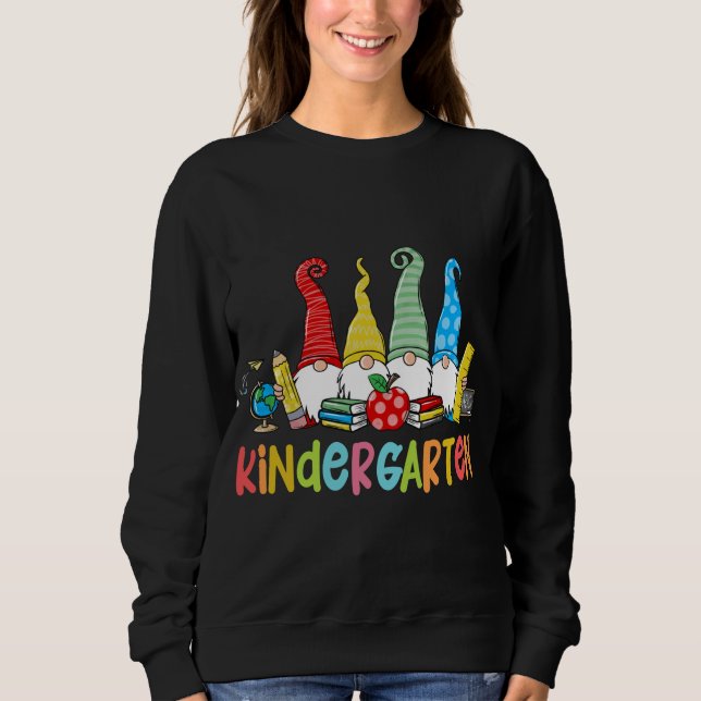 Gnomes Kindergarten Crew First Day Teacher Back To Sweatshirt (Front)