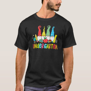 Gnomes Kindergarten Crew First Day Teacher Back To T-Shirt