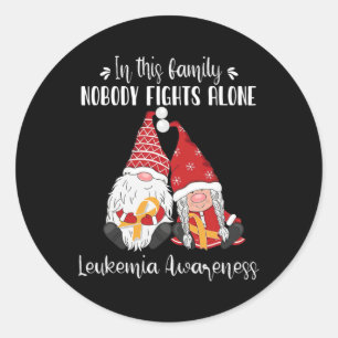 Gnomes Leukaemia Awareness Classic Round Sticker