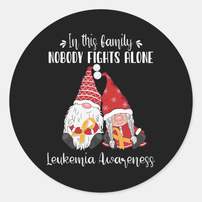 Gnomes Leukaemia Awareness  Classic Round Sticker (Front)