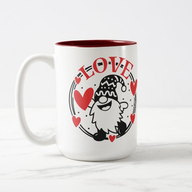 Gnomes Love Two-Tone Coffee Mug (Left)