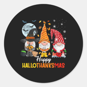 Gnomes Lover Halloween Merry Christmas Happy Hallo Classic Round Sticker