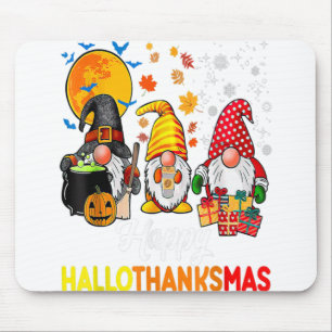 Gnomes Lover Halloween Merry Christmas Happy Hallo Mouse Pad