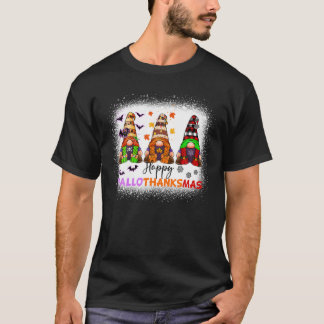 Gnomes Lover Halloween Merry Christmas Happy Hallo T-Shirt