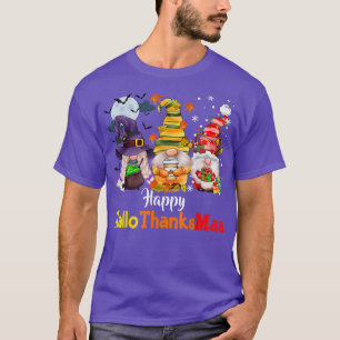 Gnomes Lover Halloween Merry Christmas Happy Hallo T-Shirt