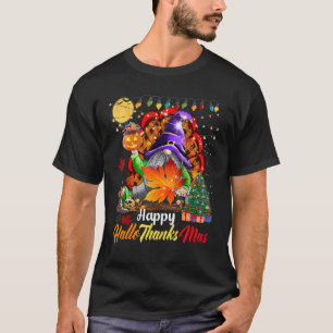 Gnomes Lover Halloween Merry Christmas Happy Hallo T-Shirt