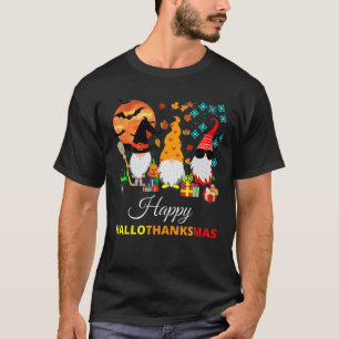 Gnomes Lover Halloween Merry Christmas Happy Hallo T-Shirt