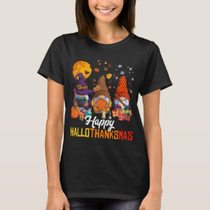 Gnomes Lover Halloween Merry Christmas Happy Hallo T-Shirt