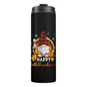 Gnomes Lover Halloween Merry Christmas Happy Hallo Thermal Tumbler