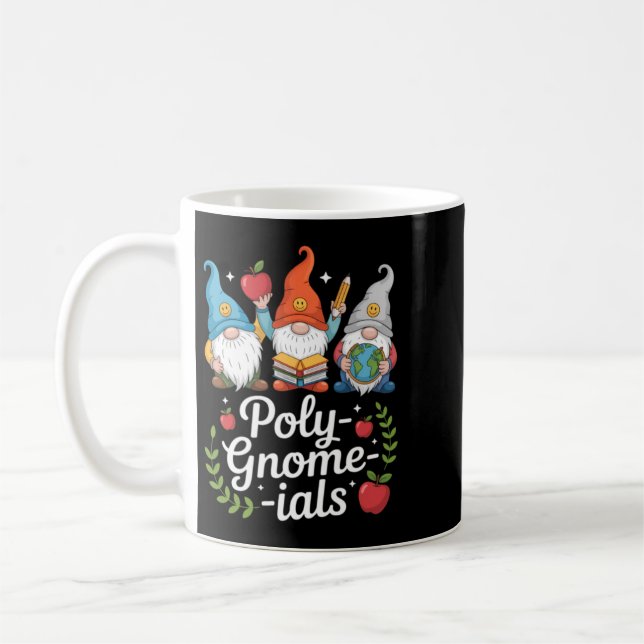 Gnomes Math Teacher Back To School Cute Design Coffee Mug (Left)