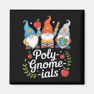 Gnomes Math Teacher Back To School Cute Design Magnet