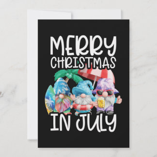Gnomes Merry Christmas in July Tropical Holiday Card
