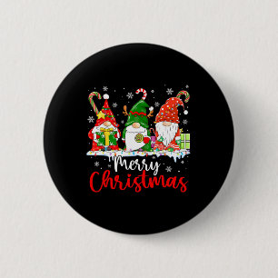 Gnomes Merry Christmas Light Family Gnome 6 Cm Round Badge