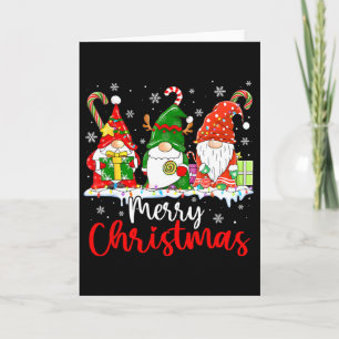Gnomes Merry Christmas Light Family Gnome Card