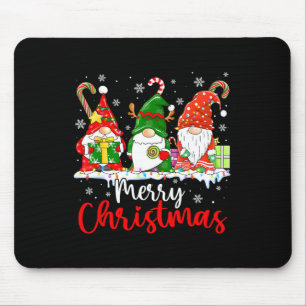 Gnomes Merry Christmas Light Family Gnome  Mouse Pad