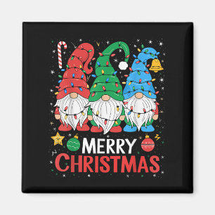 Gnomes Merry Christmas Light Family Gnome Xmas Mat Magnet