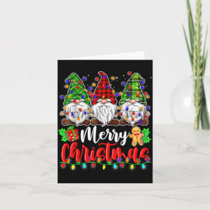 Gnomes Merry Christmas Light Gnome Xmas  Card