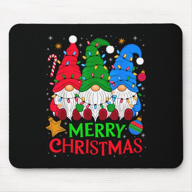 Gnomes Merry Christmas Xmas Matching  Mouse Pad (Front)