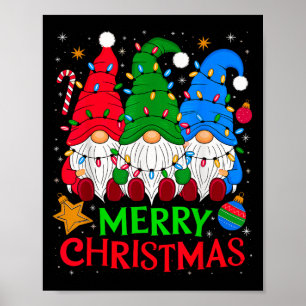 Gnomes Merry Christmas Xmas Matching  Poster