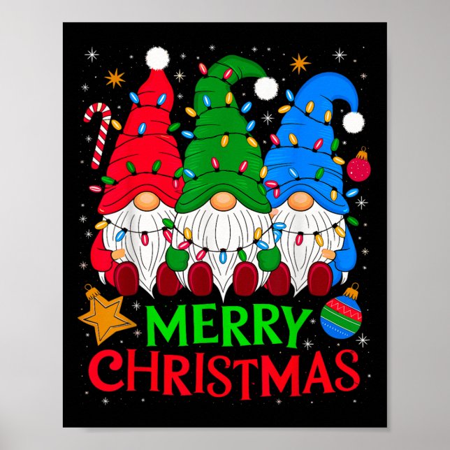 Gnomes Merry Christmas Xmas Matching  Poster (Front)