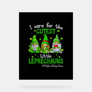 Gnomes Mother Baby Nurse St Patrick's Day Leprecha Acrylic Sign