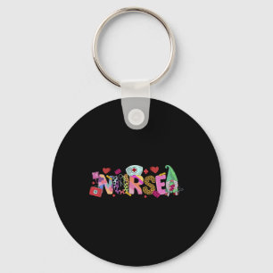 Gnomes Nurse Valentine’s Day Rn Icu Er Gnome Anima Key Ring