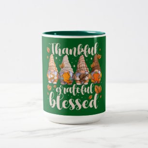 Gnomes of Gratitude: Autumn’s Gentle Keepers Two-Tone Coffee Mug
