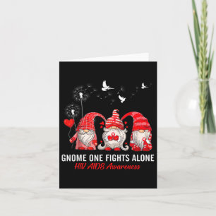 Gnomes One Fights Alone Hiv Aids Awareness Card