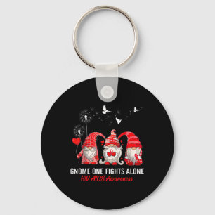 Gnomes One Fights Alone Hiv Aids Awareness  Key Ring