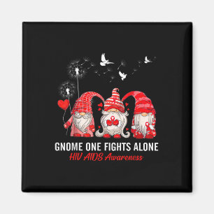 Gnomes One Fights Alone Hiv Aids Awareness Magnet