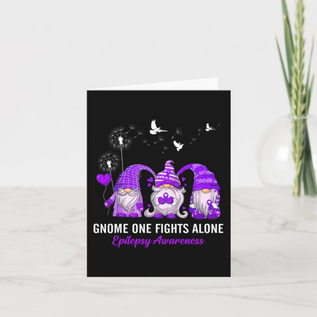 Gnomes One Fights Epilepsy Awareness Alone Card (Front)