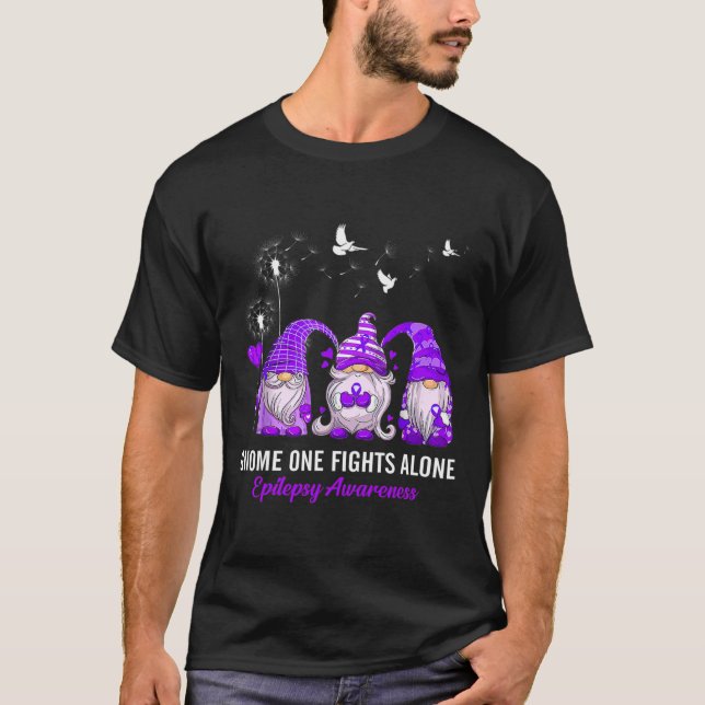 Gnomes One Fights Epilepsy Awareness Alone T-Shirt (Front)