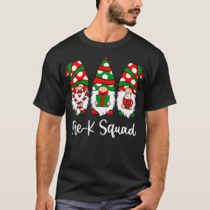 Gnomes Pre K Squad Funny Christmas Teacher Santa H T-Shirt