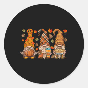 Gnomes Pumpkin Spice Coffee Latte Fall Autumn Than Classic Round Sticker