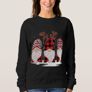 Gnomes Reindeer Christmas Buffalo Plaid Xmas Famil Sweatshirt