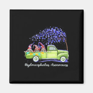 Gnomes Riding Truck Hydrocephalus Awareness  Magnet