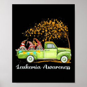 Gnomes Riding Truck Leukaemia Awareness  Poster
