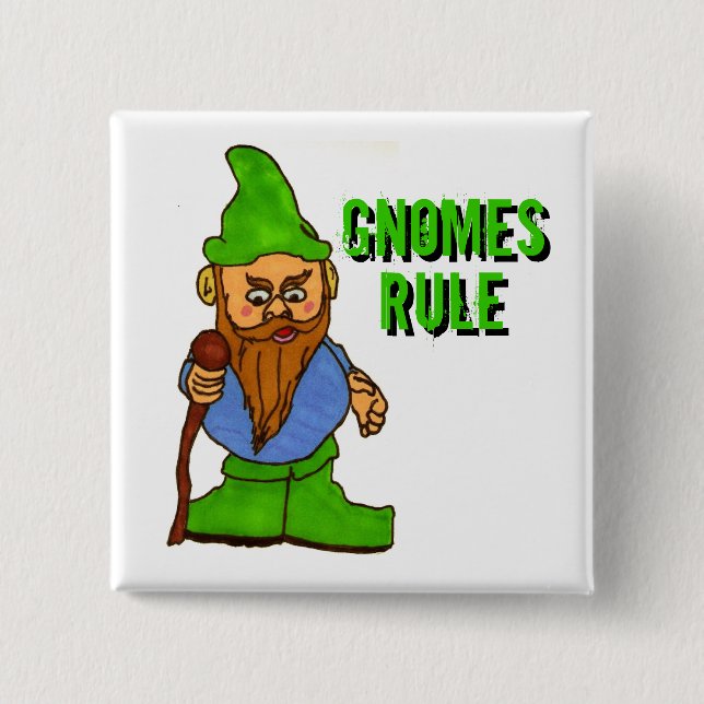 Gnomes Rule 15 Cm Square Badge (Front)
