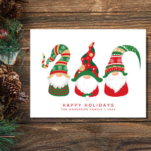 Gnomes Scandinavian Cute Christmas Holiday Postcard