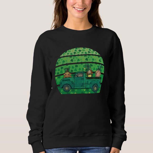 Gnomes St Patricks Day Green Irish Shamrock St Pat Sweatshirt (Front)