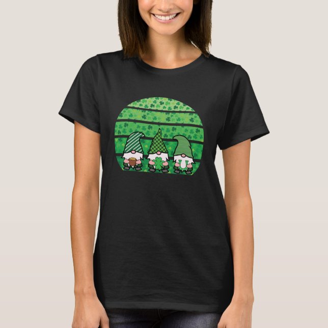 Gnomes St Patricks Day Green Irish Shamrock St Pat T-Shirt (Front)
